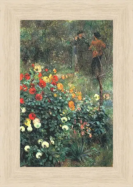 Картина в раме - The Garden in the Rue Cortot at Montmartre. Пьер Огюст Ренуар