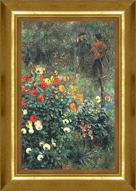 Картина в раме - The Garden in the Rue Cortot at Montmartre. Пьер Огюст Ренуар