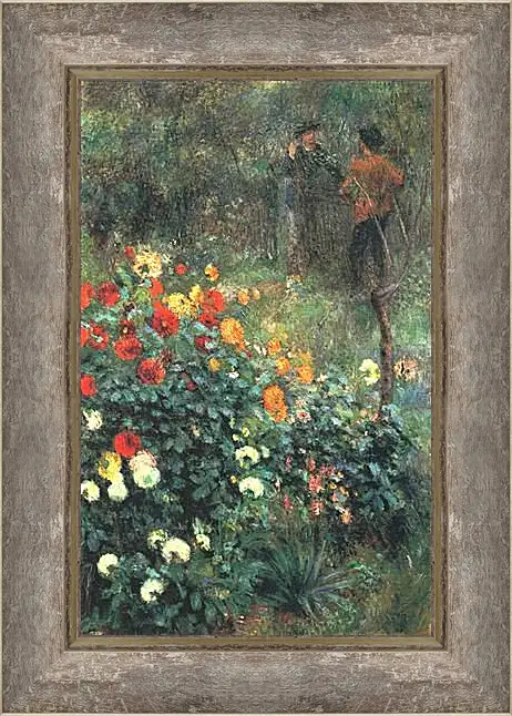 Картина в раме - The Garden in the Rue Cortot at Montmartre. Пьер Огюст Ренуар