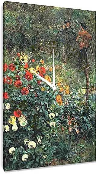 Часы картина - The Garden in the Rue Cortot at Montmartre. Пьер Огюст Ренуар