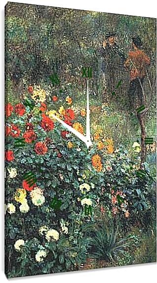 Часы картина - The Garden in the Rue Cortot at Montmartre. Пьер Огюст Ренуар