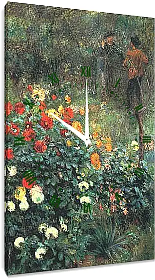 Часы картина - The Garden in the Rue Cortot at Montmartre. Пьер Огюст Ренуар