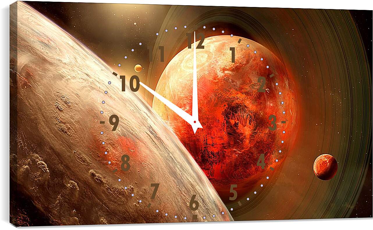 Часы картина - Планеты и спутники