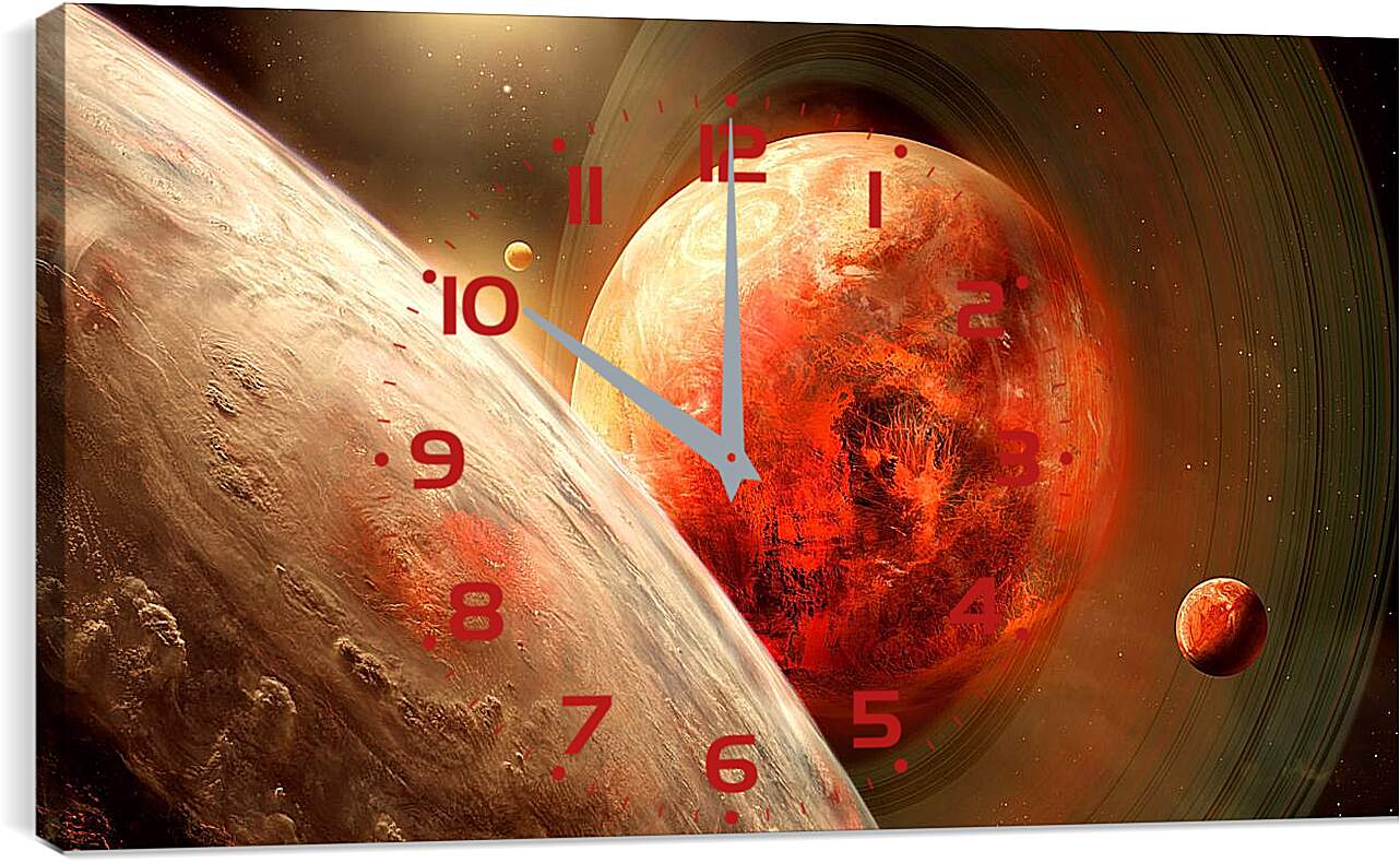 Часы картина - Планеты и спутники