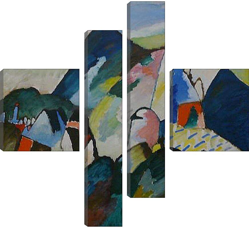 Модульная картина - Schilderij Blick auf Murnau mit Kirche. Кандинский Василий