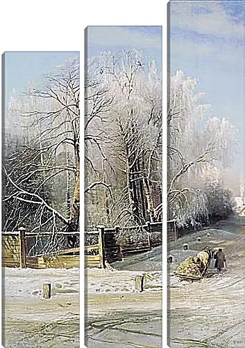 Модульная картина - Зимний пейзаж. Саврасов Алексей
