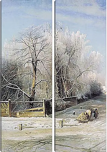Модульная картина - Зимний пейзаж. Саврасов Алексей