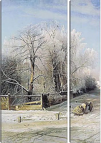 Модульная картина - Зимний пейзаж. Саврасов Алексей