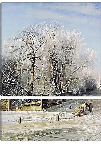 Модульная картина - Зимний пейзаж. Саврасов Алексей