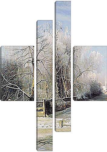 Модульная картина - Зимний пейзаж. Саврасов Алексей