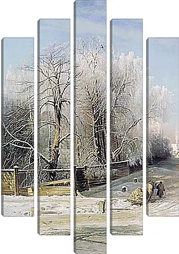 Модульная картина - Зимний пейзаж. Саврасов Алексей