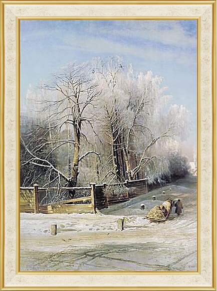 Картина в раме - Зимний пейзаж. Саврасов Алексей