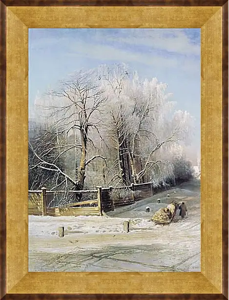 Картина в раме - Зимний пейзаж. Саврасов Алексей