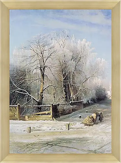 Картина в раме - Зимний пейзаж. Саврасов Алексей
