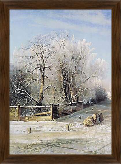 Картина в раме - Зимний пейзаж. Саврасов Алексей