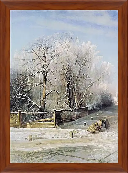 Картина в раме - Зимний пейзаж. Саврасов Алексей