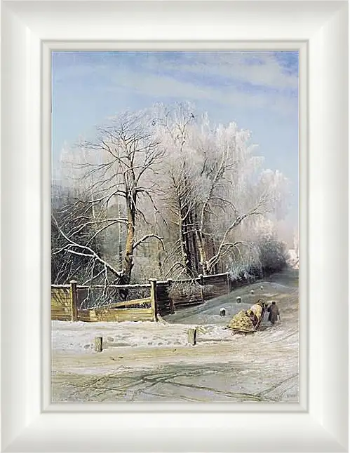 Картина в раме - Зимний пейзаж. Саврасов Алексей