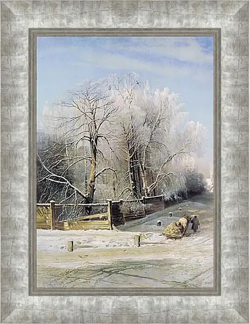 Картина в раме - Зимний пейзаж. Саврасов Алексей