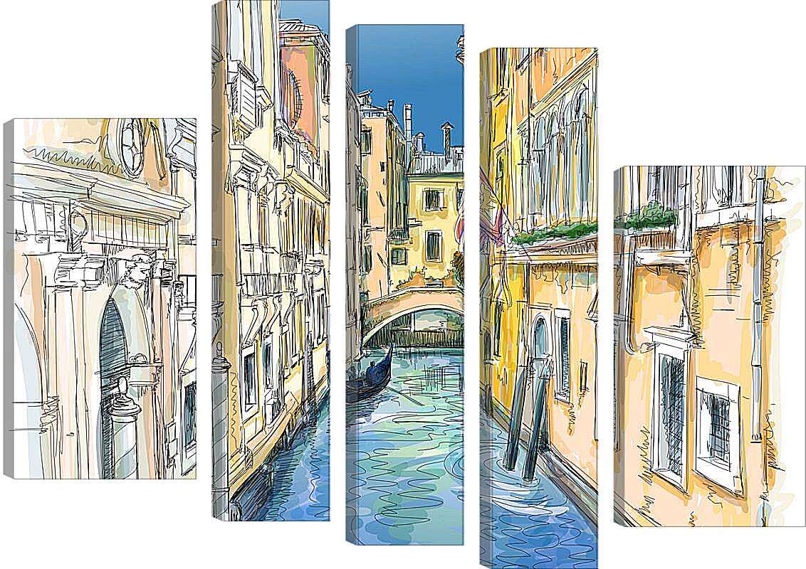 Модульная картина - Улочки Венеции