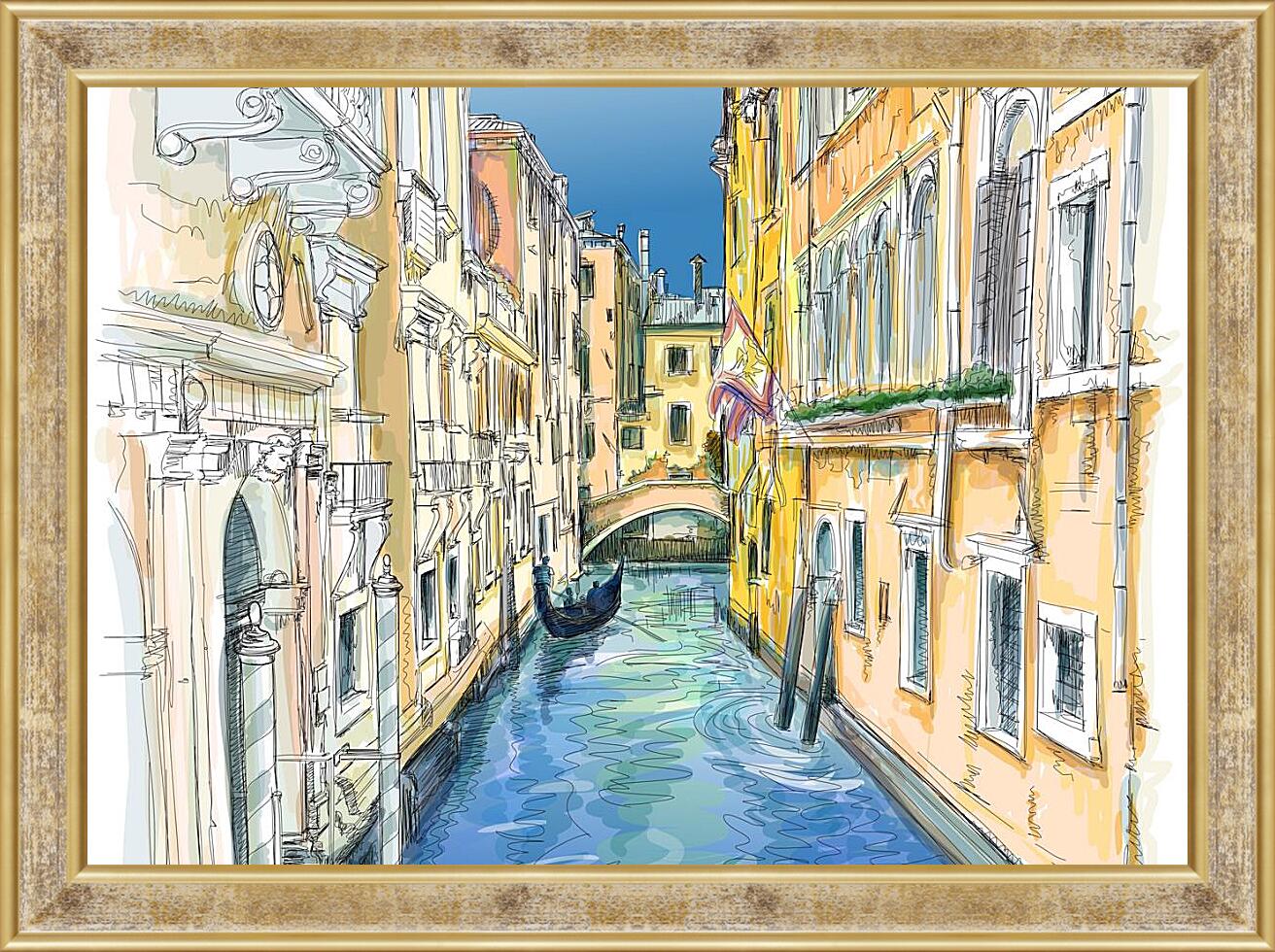 Картина в раме - Улочки Венеции