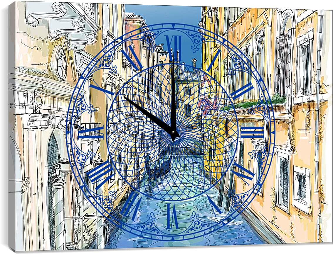 Часы картина - Улочки Венеции
