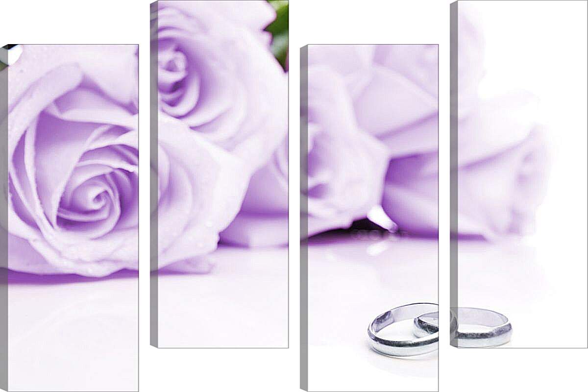 Модульная картина - Свадебные розы