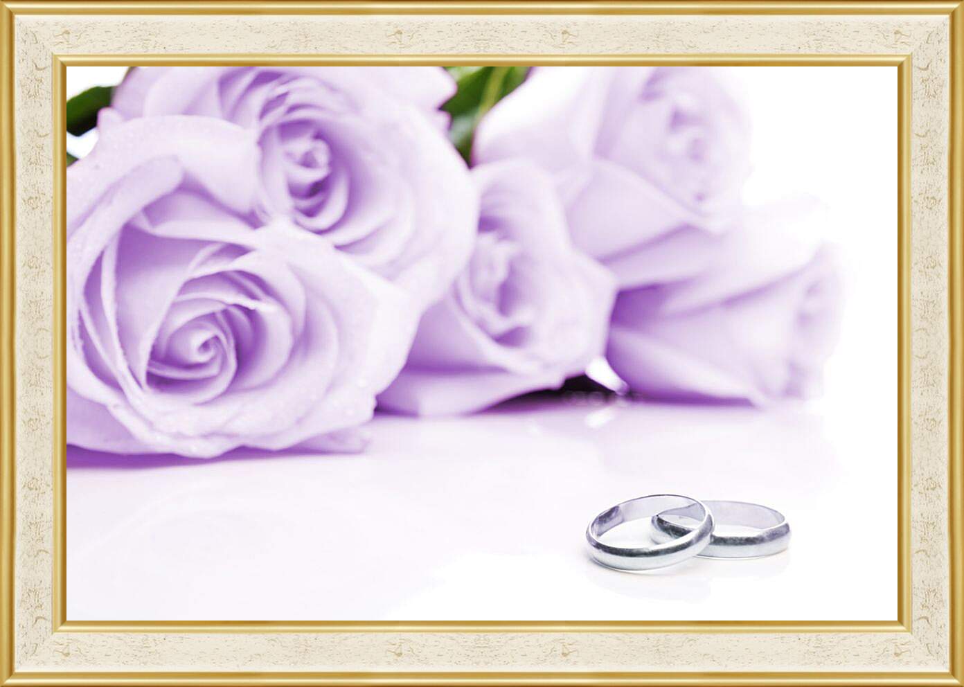 Картина в раме - Свадебные розы