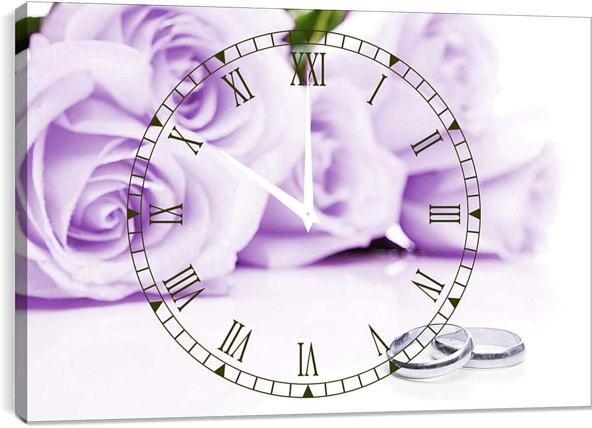 Часы картина - Свадебные розы