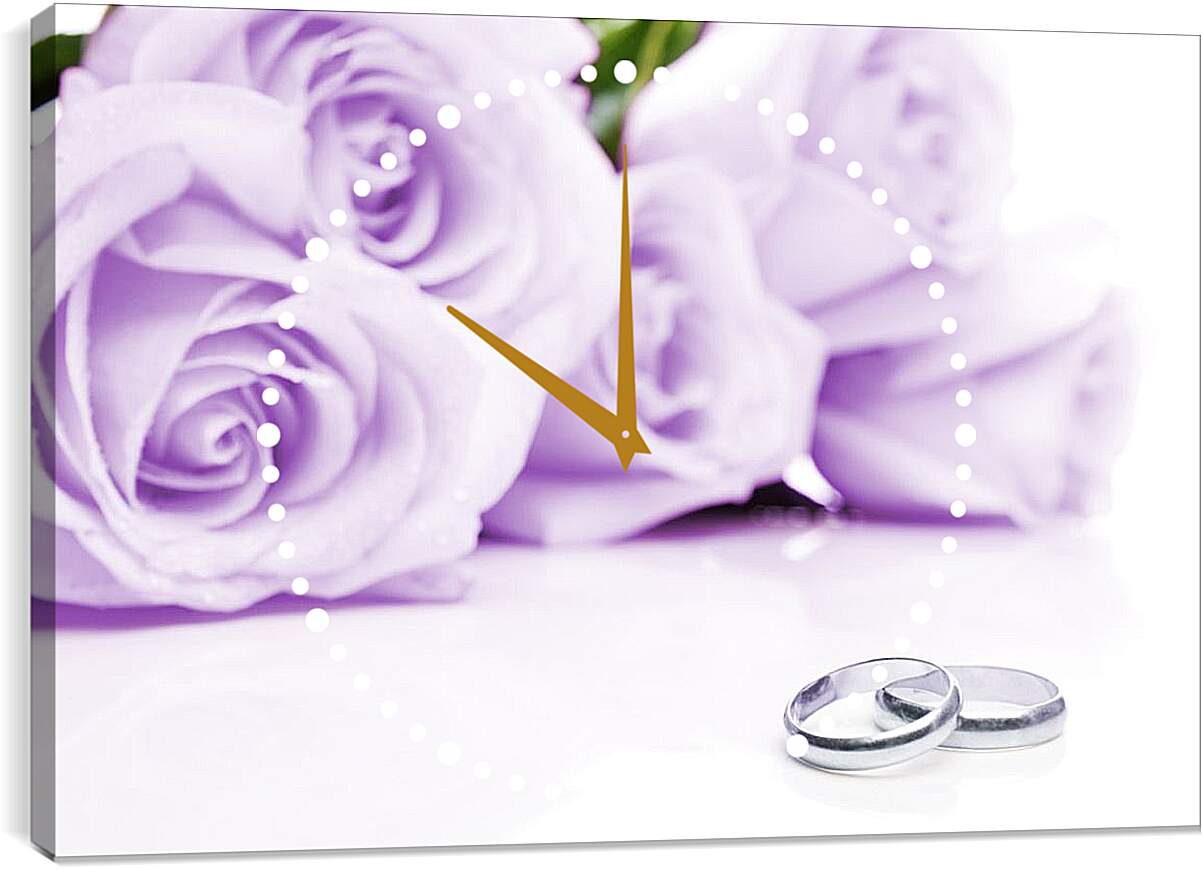 Часы картина - Свадебные розы