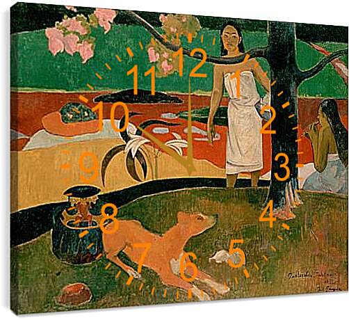 Часы картина - Pastorales Tahitiennes. Поль Гоген