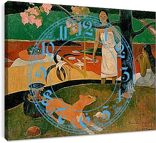 Часы картина - Pastorales Tahitiennes. Поль Гоген
