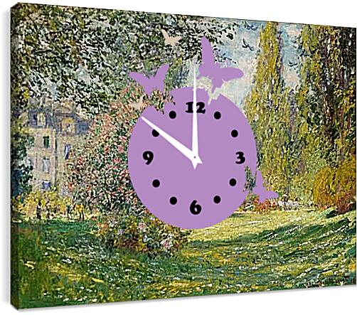 Часы картина - Пейзаж  Парк Монсо. Клод Моне