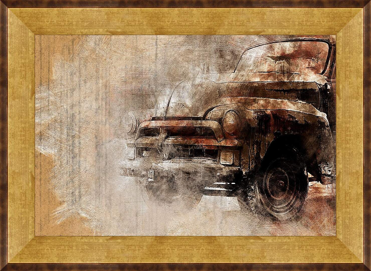 Картина в раме - Древний авто