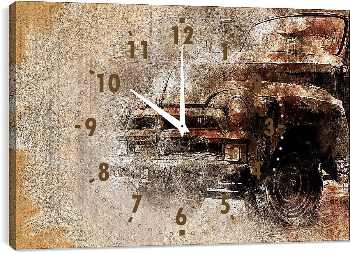 Часы картина - Древний авто