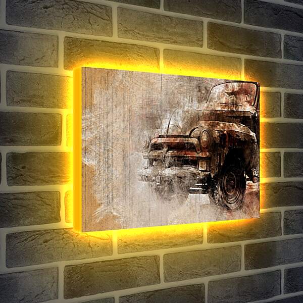 Лайтбокс световая панель - Древний авто