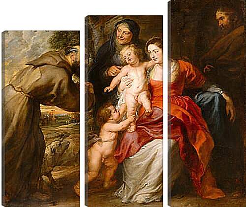 Модульная картина - Святое семейство со святыми Франциском и Анной и младенцем св. Питер Пауль Рубенс