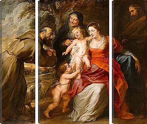 Модульная картина - Святое семейство со святыми Франциском и Анной и младенцем св. Питер Пауль Рубенс