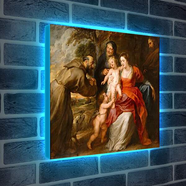 Лайтбокс световая панель - Святое семейство со святыми Франциском и Анной и младенцем св. Питер Пауль Рубенс