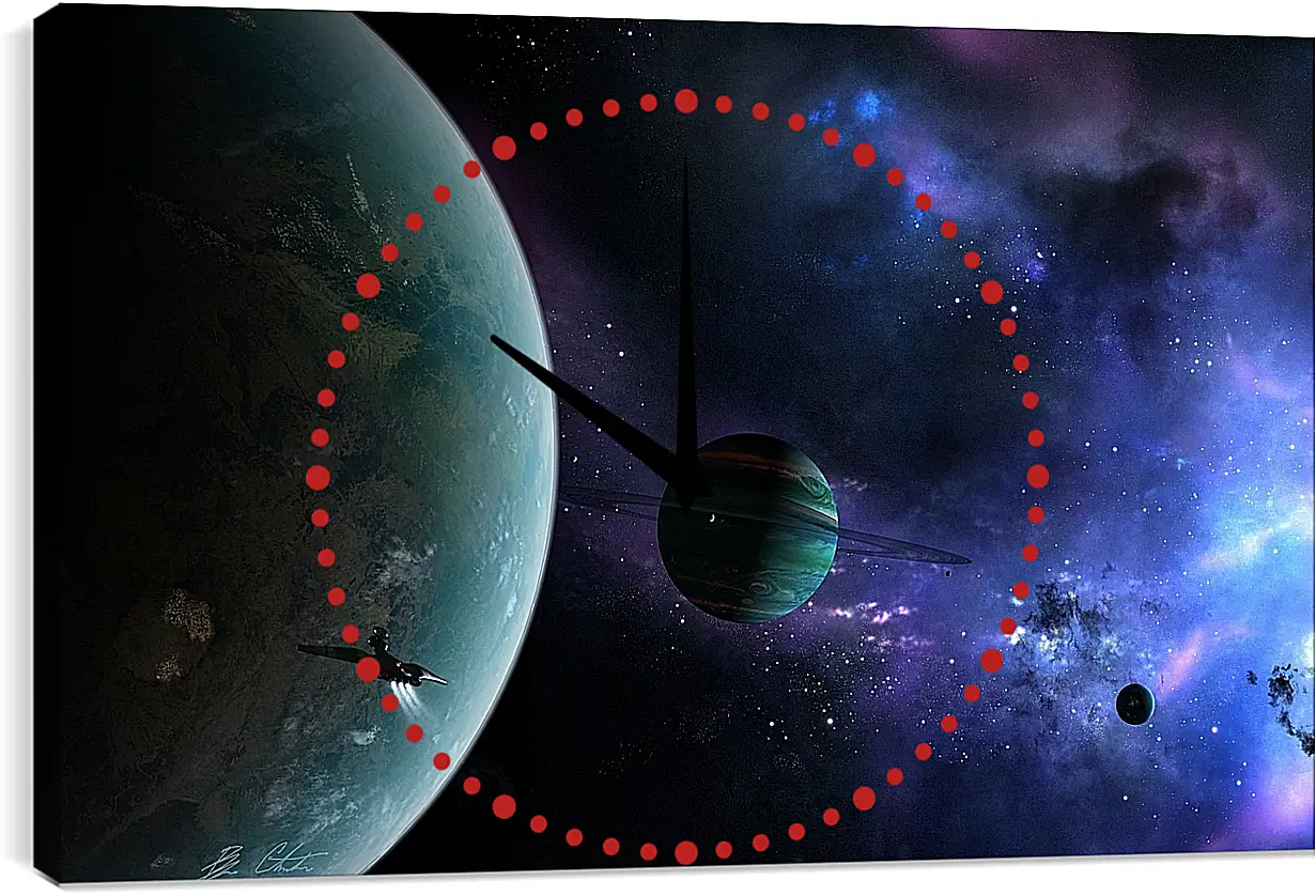 Часы картина - Космос