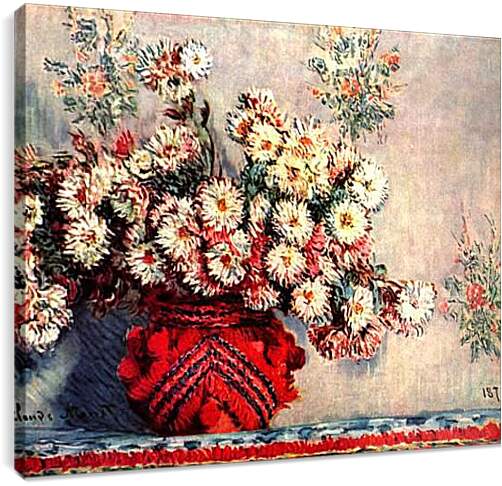 Постер и плакат - Still-Life with Chrysanthemums. Клод Моне