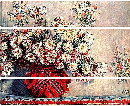 Модульная картина - Still-Life with Chrysanthemums. Клод Моне