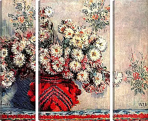 Модульная картина - Still-Life with Chrysanthemums. Клод Моне