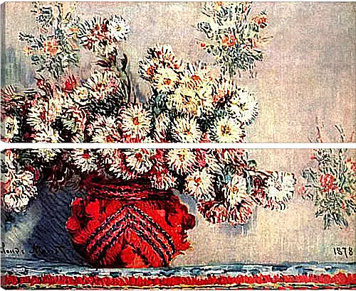 Модульная картина - Still-Life with Chrysanthemums. Клод Моне