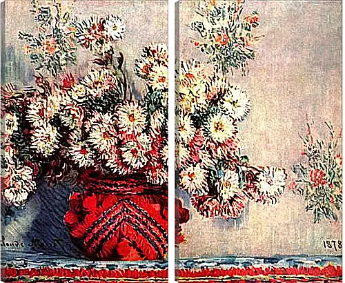 Модульная картина - Still-Life with Chrysanthemums. Клод Моне