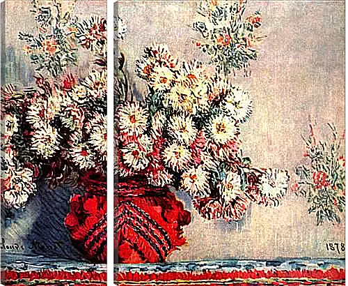 Модульная картина - Still-Life with Chrysanthemums. Клод Моне