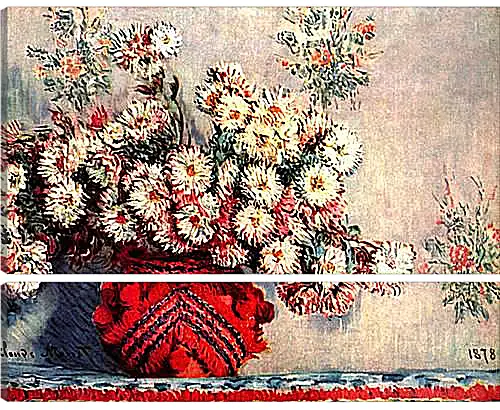 Модульная картина - Still-Life with Chrysanthemums. Клод Моне