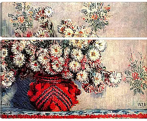 Модульная картина - Still-Life with Chrysanthemums. Клод Моне