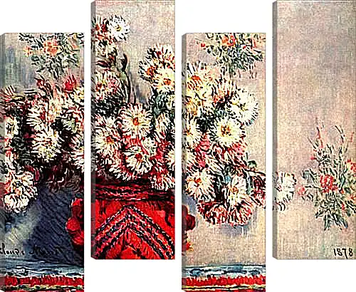 Модульная картина - Still-Life with Chrysanthemums. Клод Моне