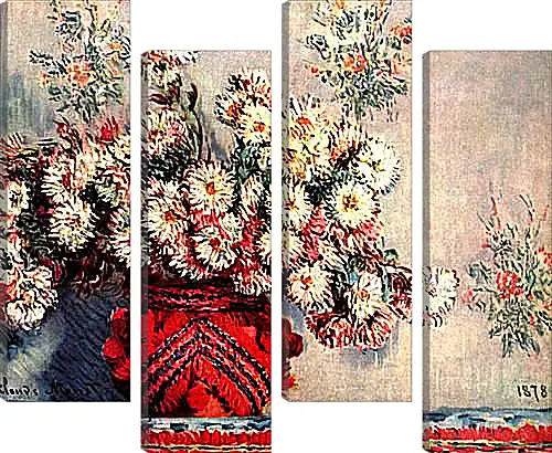 Модульная картина - Still-Life with Chrysanthemums. Клод Моне