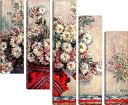 Модульная картина - Still-Life with Chrysanthemums. Клод Моне